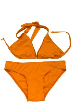 Beyaz arka plan üzerinde izole kadın mayo