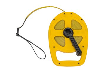 Teyp ölçüsü beyaz arkaplanda izole edildi