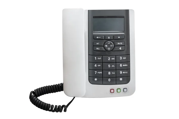 Telefone fixo isolado no fundo branco — Fotografia de Stock