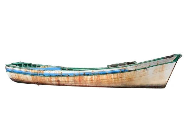 Połów Łódka izolowany na białym tle — Zdjęcie stockowe