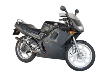 Beyaz arka plan üzerinde izole spor motosiklet