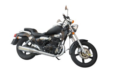 Motosiklet beyaz arkaplanda izole edildi