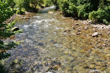 bir kanyonda akan nehir dağ