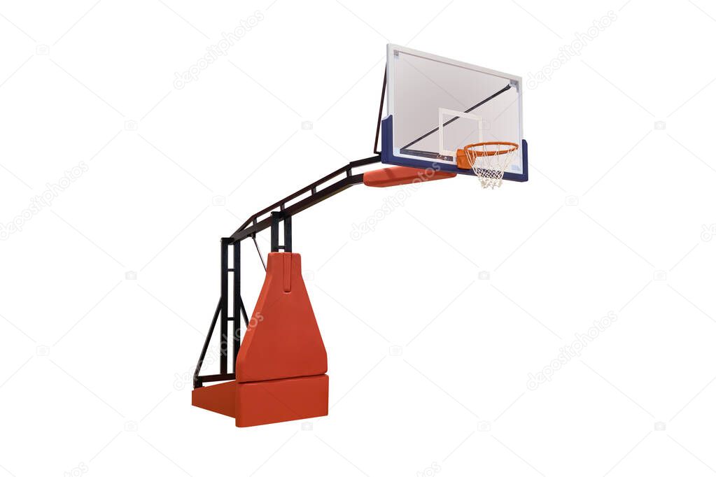 basketball backboard with hoop isolated on white background