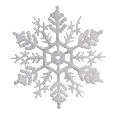 Beyaz arkaplanda izole edilmiş bir kar tanesi