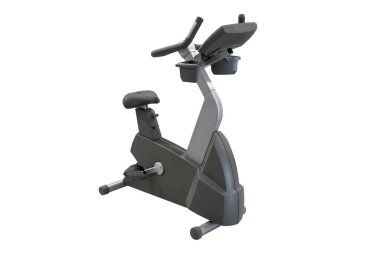 Beyaz arkaplanda izole edilmiş egzersiz bisikleti simülatörü