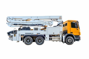 Beyaz arka plan üzerinde izole Mobil vinç