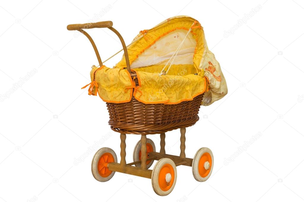 wooden baby stroller