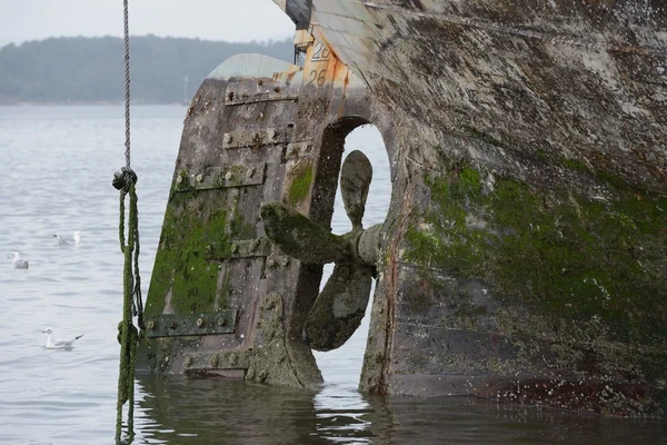 Old fishing trawler anchored — Stock Photo, Image