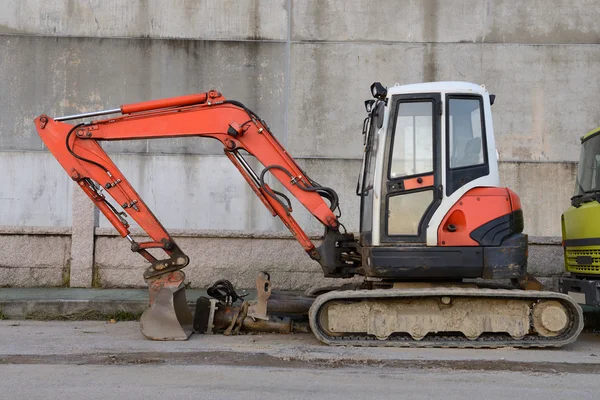 Bagger auf der Straße — Stockfoto