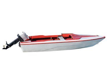 Beyaz bir arka plan üzerinde izole Motorlu tekne