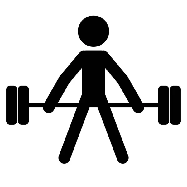 Weightlifting Sport Icon Athlete Silhouette Symbol Isolated Background Vector Illustration — Stock Vector