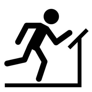 İzole edilmiş arka planda atlet silueti sembolü. Spor simgesi