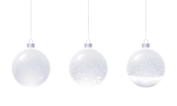 Bola de Navidad de cristal con bolas de nieve. Bola de Navidad — Vector de stock