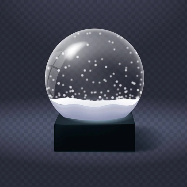 Boule de Noël en verre avec boules de neige. Boule de Noël — Image vectorielle