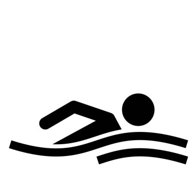 İzole edilmiş arka planda atlet silueti sembolü. Spor simgesi