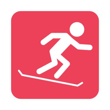 İzole edilmiş arka planda atlet silueti sembolü. Spor simgesi