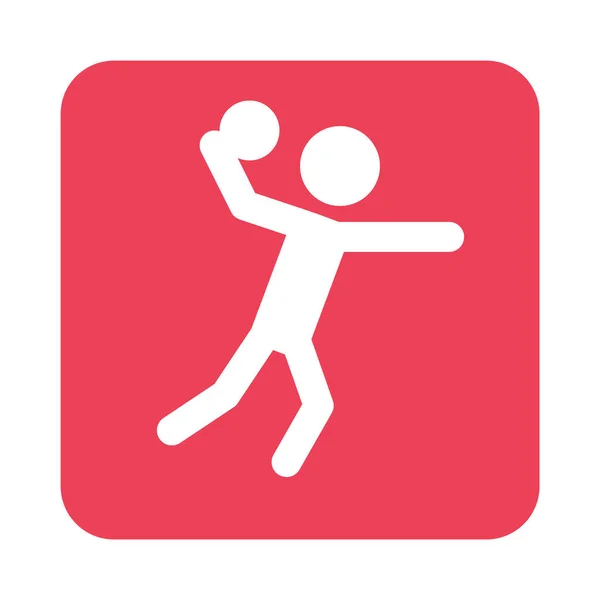 Símbolo de silueta de atleta sobre fondo aislado. Icono del deporte — Vector de stock