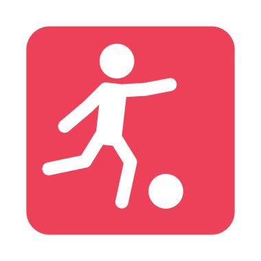 İzole edilmiş arka planda atlet silueti sembolü. Spor simgesi