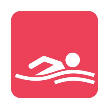 İzole edilmiş arka planda atlet silueti sembolü. Spor simgesi