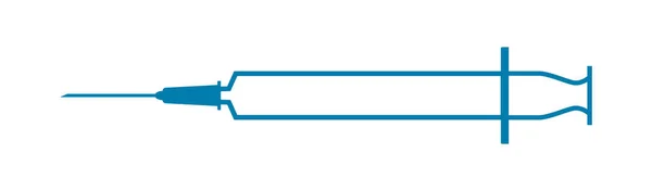 Icono de jeringa de plástico con aguja. Concepto de vacunación — Archivo Imágenes Vectoriales