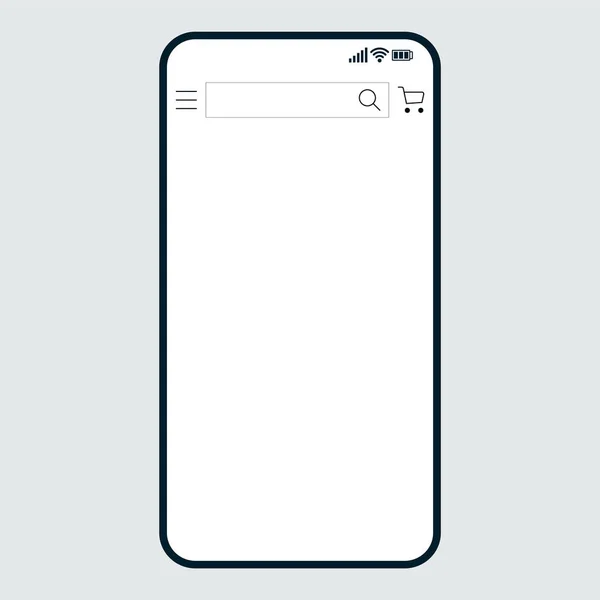 Phone mockup with blank screen. Mobile or cell phone. — Stock Vector
