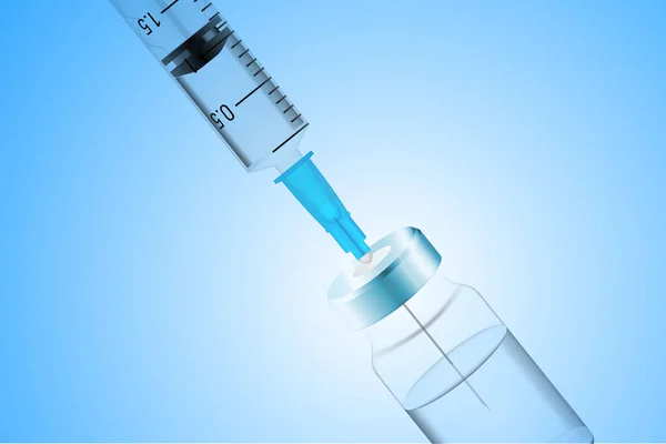Ğneli Tıbbi Tek Kullanımlık Şırınga Ikonu Aşı Enjeksiyonu Aşı Çizimi — Stok fotoğraf