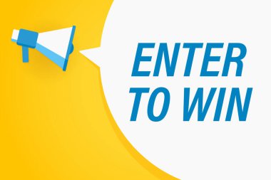 Konuşma balonu ve cümlesi olan düz bir megafon.