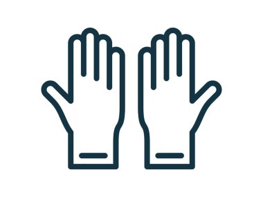 Tıbbi ekipman işareti. El sembolü. Vektör illüstrasyonu.