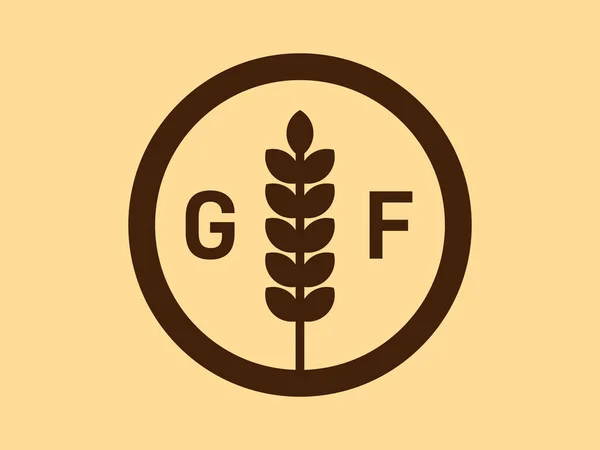 Schild mit Weizenähre oder Weizenspitzensymbol. — Stockvektor
