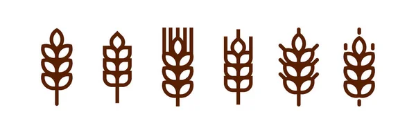 Καρφί ή αυτί καλαμποκιού. Έννοια λογότυπου αρτοποιίας, ψωμιού ή γεωργίας. — Διανυσματικό Αρχείο