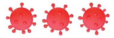 Coronavirus, COVID 19 işareti. Gerçekçi 3D virüs simgeleri, sembolleri
