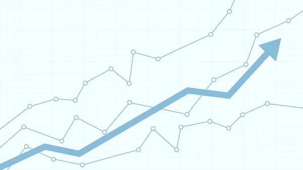 Aumento del mercado de valores o aumento de la economía — Vector de stock