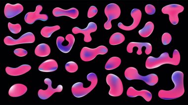 Sıvı şekiller koleksiyonu. Soyut şekiller kümesi