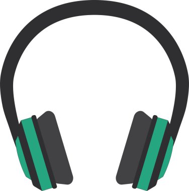 Kulaklık simgesi, düz biçimli sembol.