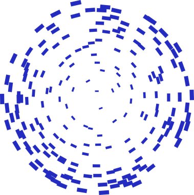 Parçacıklardan oluşan soyut çember şekli.