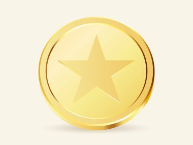 Yıldız işaretli altın paralar. Altın kurdele ya da ödül.