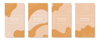 Sıvı şekilli hikaye şablonu. Taşınabilir dikey soyut pankart.