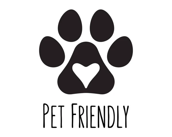 Stampa logo pet friendly con cuore all'interno. — Vettoriale Stock