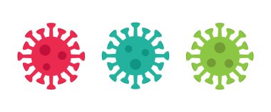 Coronavirus, COVID 19 işareti. Covid-19 sembolleri seti.