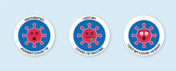 Roliga vaccinationsmärken eller klistermärken med dött virus — Stock vektor