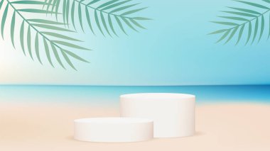 Okyanus arkaplanındaki silindir platformlar veya kaideler