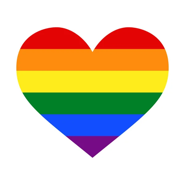 Bandera Lgbt dentro del corazón. Símbolo de bandera gay. Señal de bandera Lgbtq. — Archivo Imágenes Vectoriales