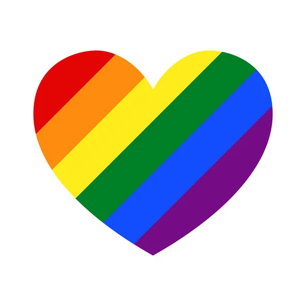 Bandera Lgbt dentro del corazón. Símbolo de bandera gay. Señal de bandera Lgbtq. — Archivo Imágenes Vectoriales