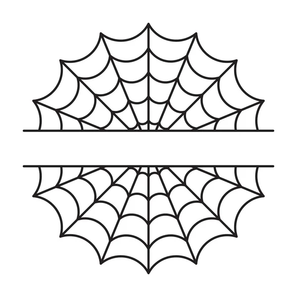 Spider web split name frame. Halloween cut file — 스톡 벡터