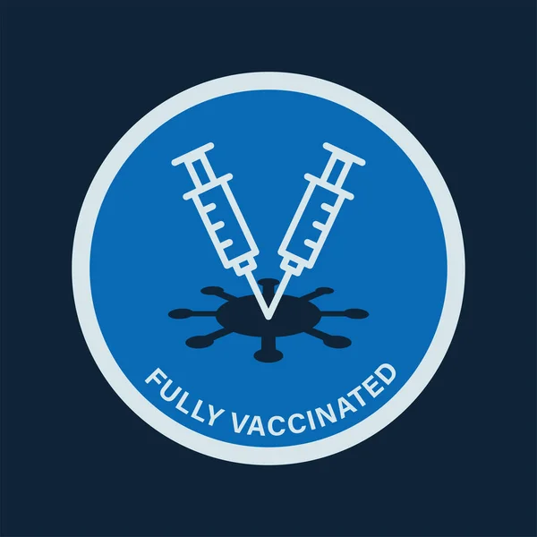 Två doser av covid 19 vaccin drabbade virus. — Stock vektor