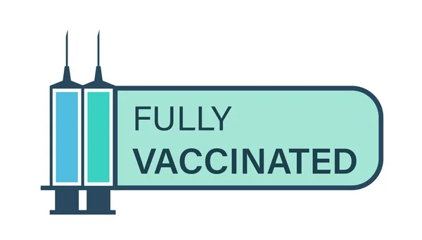 Vacunado por dos dosis. Dos jeringas con vacunas covid 19 — Archivo Imágenes Vectoriales