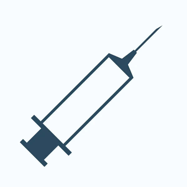 Spuitsymbool. Vaccin, vaccinatie icoon. Spuitpictogram op geïsoleerde achtergrond — Stockvector