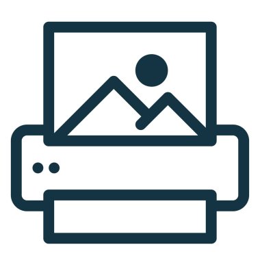 Resim dosya yazdırma simgesi. Yazıcı simgesi. Fotoğraf yazıcı simgesi