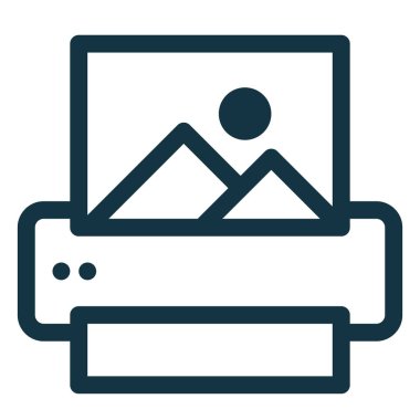 Resim dosya yazdırma simgesi. Yazıcı simgesi. Fotoğraf yazıcı simgesi